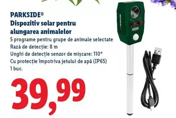 Dispozitiv solar pentru alungarea animalelor