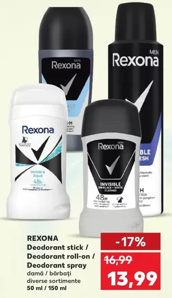 Rexona - Deodorant stick / Deodorant roll-on/ Deodorant spray