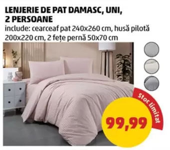 LENJERIE DE PAT DAMASC, UNI, 2 PERSOANE