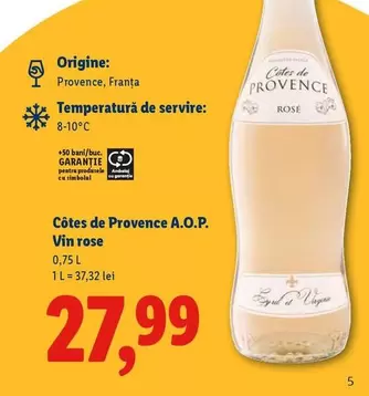 Côtes de Provence A.O.P. Vin rose