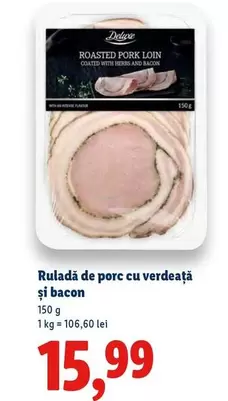 Ruladă de porc cu verdeață și bacon