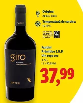 Primitivo I.G.P. Vin roşu sec