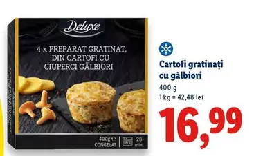 Cartofi gratinați cu gălbiori