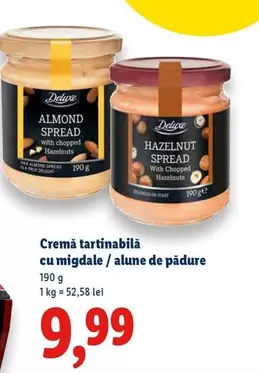 ALMOND SPREAD or HAZELNUT SPREAD