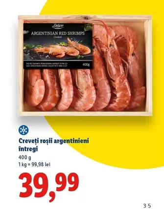 Creveţi roşii argentinieni întregi