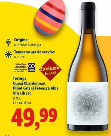 Alb - Cupaj Chardonnay, Pinot Gris şi Fetească a Vin alb sec