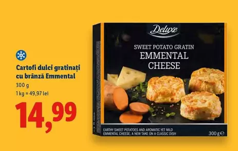 Cartofi dulci gratinați cu bránzá Emmental