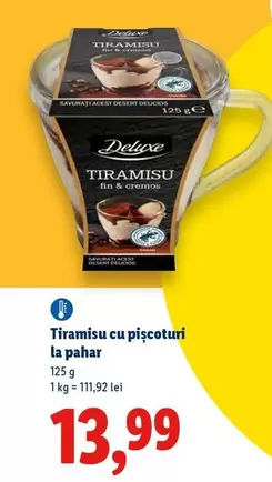 Tiramisu cu pişcoturi la pahar