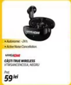 CASTI TRUE WIRELESS VTWSANCENCILA, NEGRU