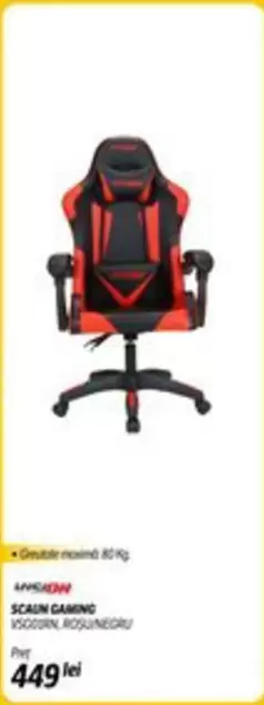 SCAUN GAMING V3500RN ROȘU/NEGRU
