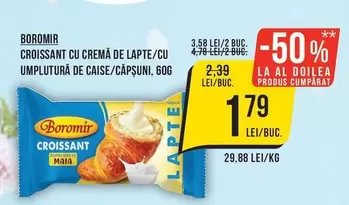 CROISSANT CU CREMA DE LAPTE/CU UMPLUTURĂ DE CAISE/CAPŞUNI