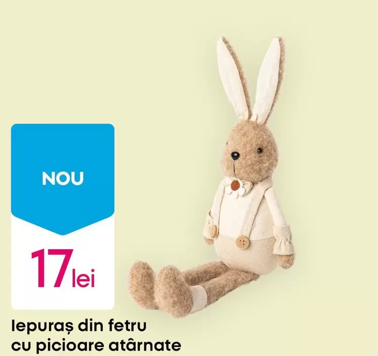 lepuraș din fetru cu picioare atârnate