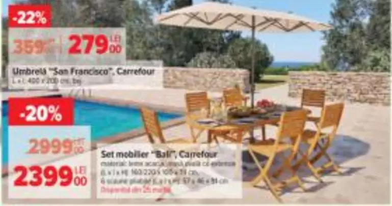 Umbrela "San Francisco", Set mobilier "Bal"