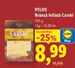 Brânză feliată Carski