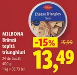 Brânză topită triunghiuri