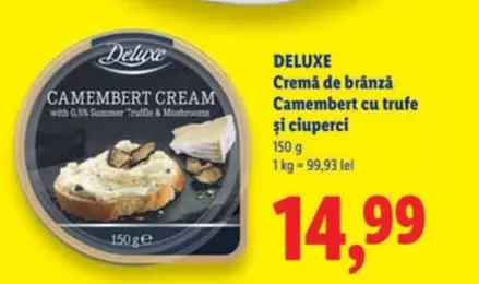 Cremă de brânză Camembert cu trufe și ciuperci