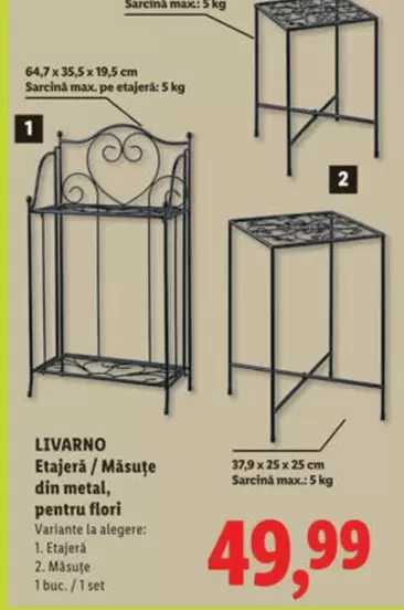 Etajerá / Măsuțe din metal, pentru flori