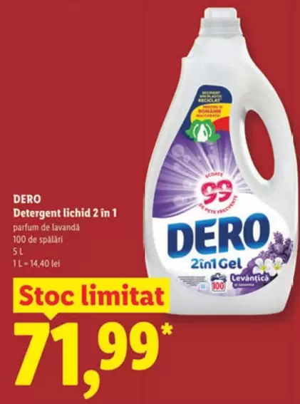 Dero - Detergent lichid 2 in 1