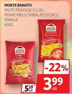 PASTE FĂINOASE CU OU PENNE/MELCI SPIRALAŢI/SCOICI/SPIRALE
