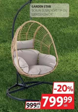 SCAUN SUSPENDAT TIP OU 120x118x184CM