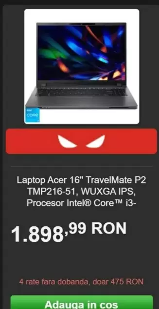 TravelMate P2 TMP216-51, WUXGA IPS, Procesor Intel® Core™ i3-