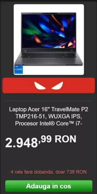 16" TravelMate P2 TMP216-51, WUXGA IPS, Procesor Intel® Core™ i7-