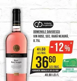 VIN ROSE, SEC, RARĂ NEAGRĂ