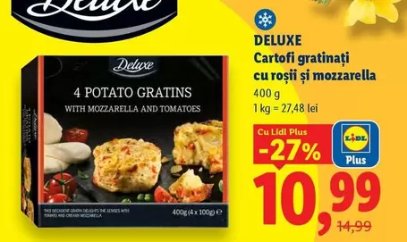 Cartofi gratinați cu roșii și mozzarella