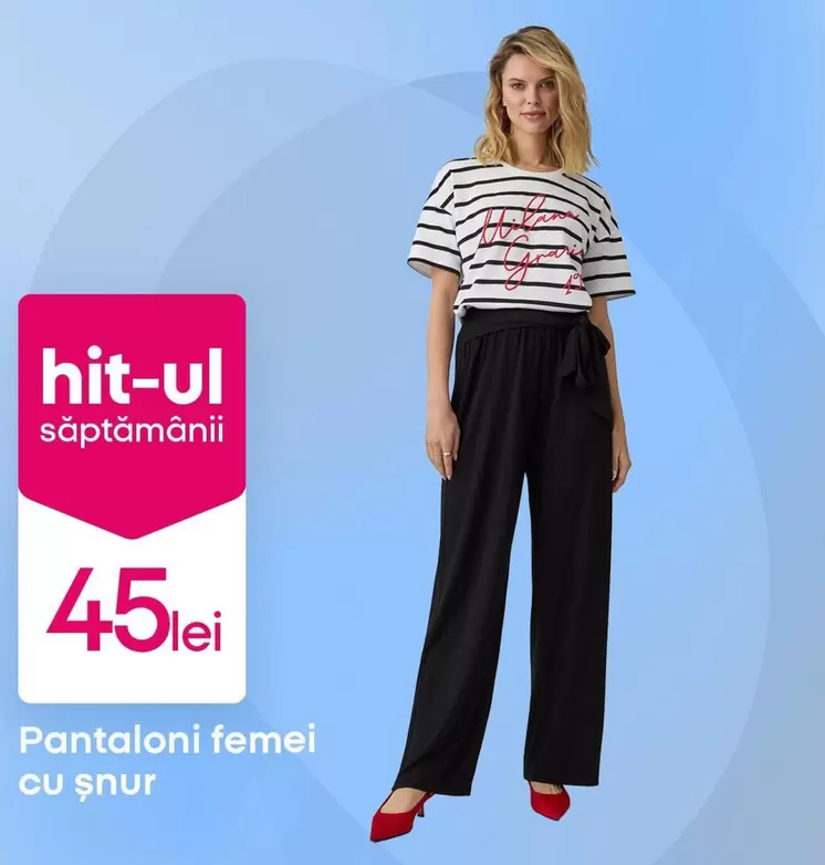 Pantaloni femei cu șnur