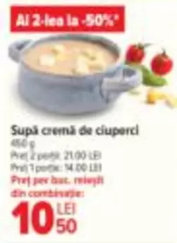 Supă cremă de ciuperci