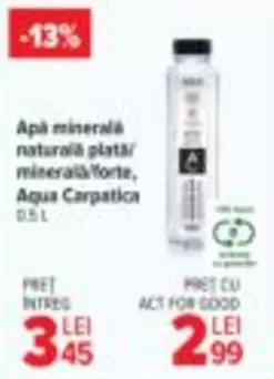 Apă minerală naturală plată/minerală forte