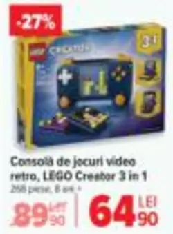 Lego - Consolă de jocuri video retro, Creator 3 in 1
