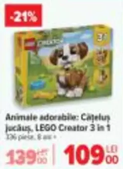 Lego - Cățeluș jucăuș, LEGO Creator 3 in 1