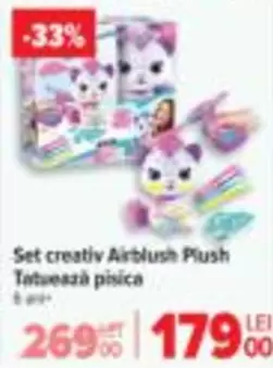 Set creativ Airblush Plush Tatuzează pisică