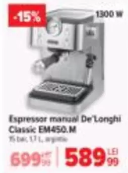 Espressor manual Classic EM450.M