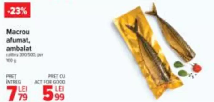 Macrou afumat, ambalat