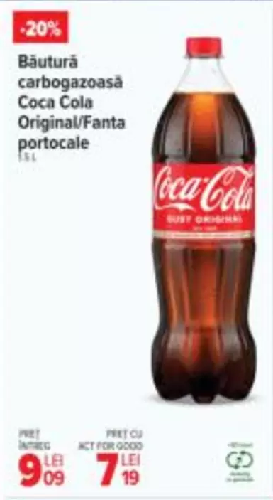 Coca Cola - Băutură carbogazoasă Original/Fanta portocale