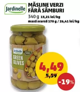 MĂSLINE VERZI FĂRĂ SÂMBURI