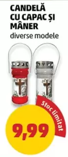 Candelă cu capac și mâner