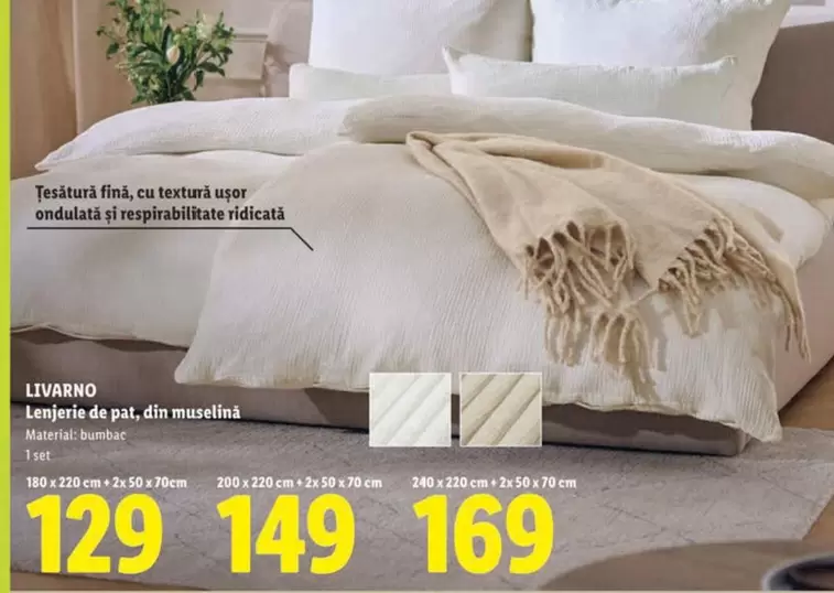 Lenjerie de pat, din muselină