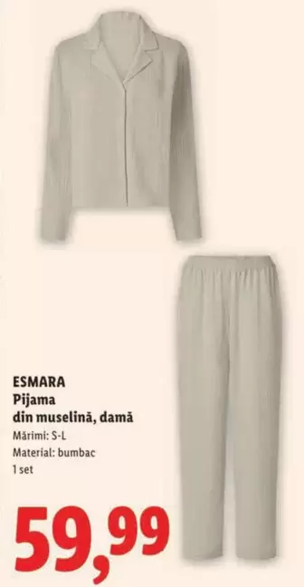 Pijama din muselină, damă