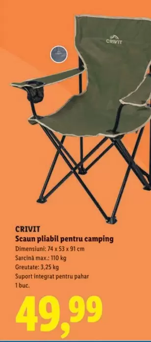 Scaun pliabil pentru camping