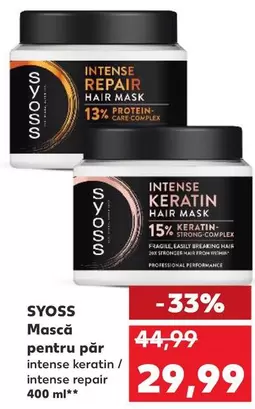 Mască pentru păr intense keratin / intense repair