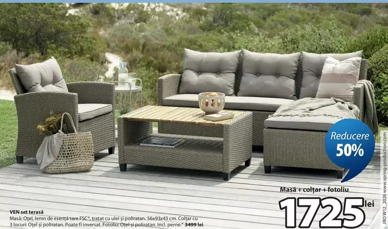 Masă + colțar + fotolii