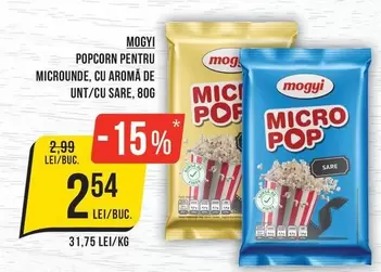 POPCORN PENTRU MICROUNDE, CU AROMA DE UNT/CU SARE