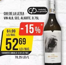 Alb - CAII DE LA LETEA VIN ALB, SEC, ALIGOTE
