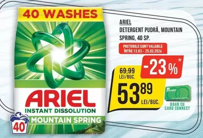 Ariel - DETERGENT PUDRĂ, MOUNTAIN SPRING, 40 SP