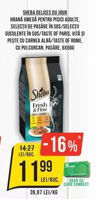 HRANĂ UMEDĂ PENTRU PISICI ADULTE, SELECȚII DE PĂSARE ÎN SOS/SELECȚII SUCULENTE ÎN SOS/TASTE OF PARIS, VITĂ ȘI PEȘTE CU CARNEA ALBĂ/TASTE OF ROME. CU PUL,CURCAN, PASĂRE, 6X50G