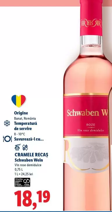 CRAMELE RECAȘ Schwaben Wein