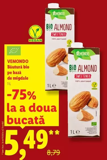 Băutură bio pe bază de migdale